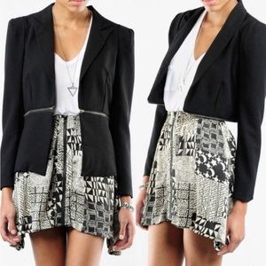 MINKPINK Black Zip Lock 2-Way Blazer XS Blacks